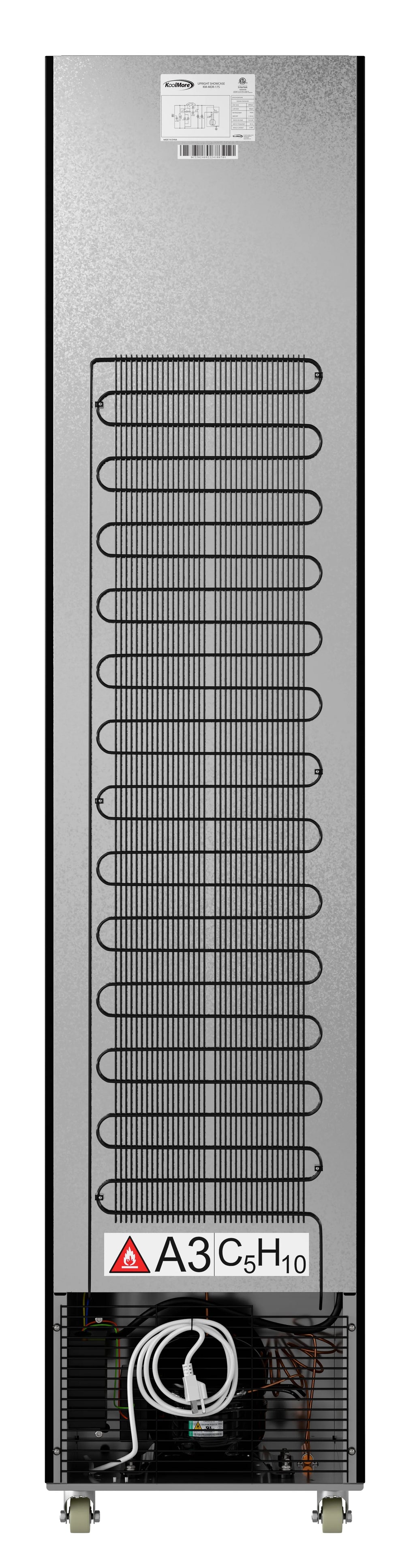 17 in. Slim Commercial Merchandiser Freezer with Manual Defrost, 6.5 Cu. Ft. Capacity, ETL Listed in Black (KM-MDF-17S)