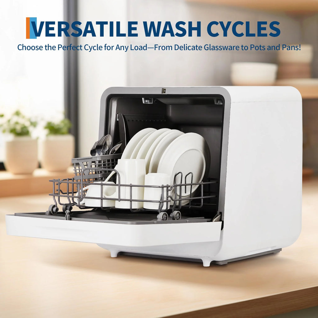 Riedhoff Portable Countertop Dishwasher with Large Display Dual Water Inlet Modes,72�� Hot Air Drying