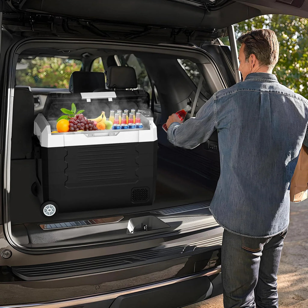 12 Volt Car Refrigerator, 37QT Portable Fridge Freezer(-4�H~68�H), Compressor Cooler 12/24V DC and 110~240 AC for Truck Van RV Camper SUV Travel Camping Road Trips
