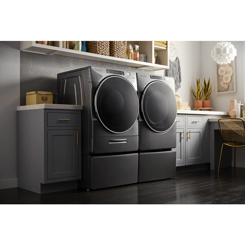 Whirlpool 5.0 cu ft High-Efficiency White Front Load Washing Machine with Load & Go(TM) XL Dispenser