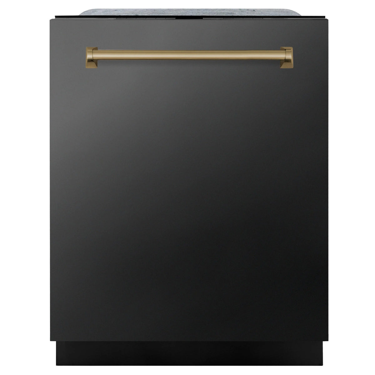 ZLINE Autograph Edition 24" 3rd Rack Top Touch Control Tall Tub Dishwasher in Black Stainless Steel with Gold Handle, 45dBa (DWMTZ-BS-24-G)