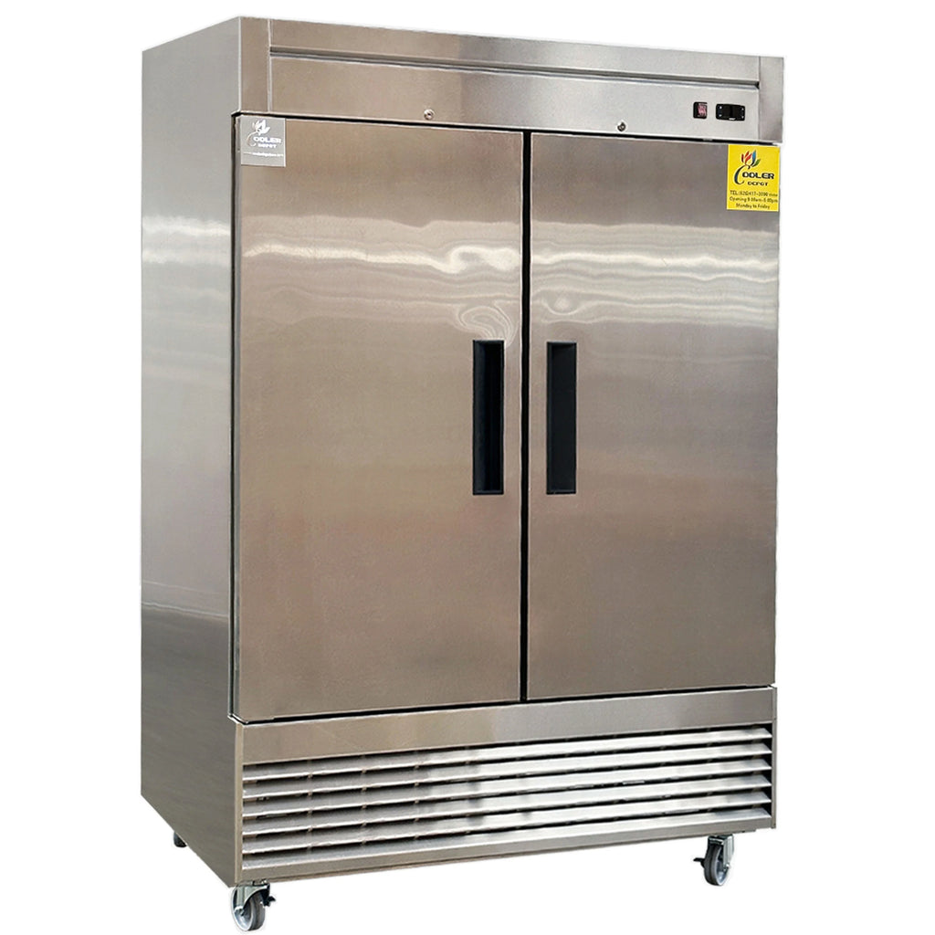 Cooler Depot 55 Inches Double Door Reach-in Commercial Stainless Steel Freezer C55F NSF ETL Certified