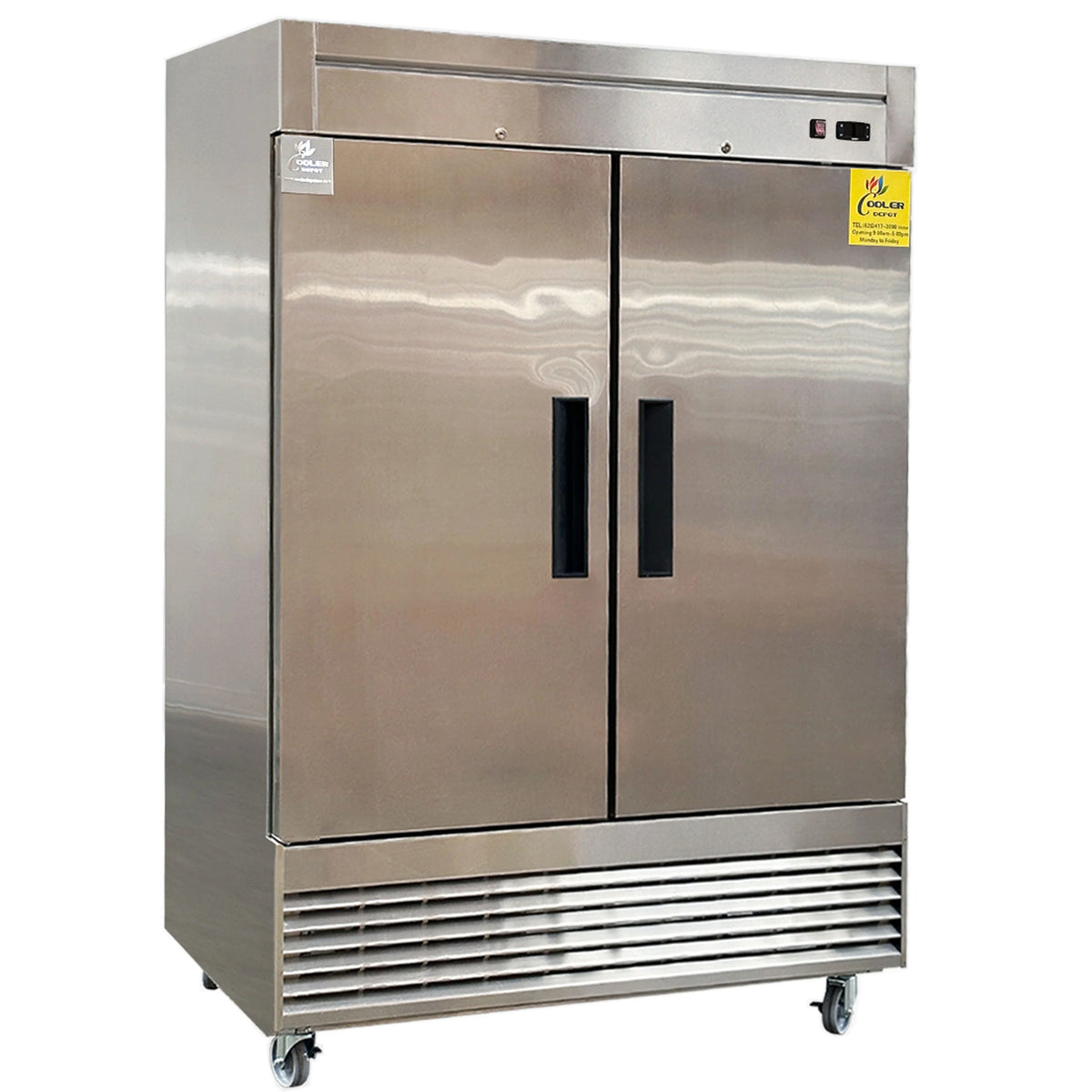 Cooler Depot 55 Inches Double Door Reach-in Commercial Stainless Steel Freezer C55F NSF ETL Certified