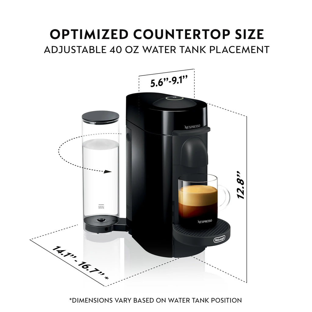 Nespresso Vertuo Plus Coffee and Espresso Maker by De'Longhi, Black