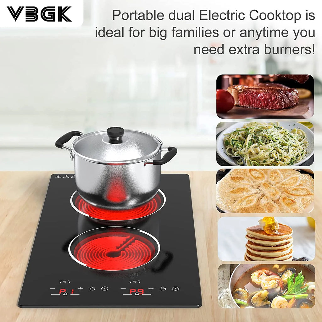 VBGK 12�?Electric Cooktop in Black with 2 Burners