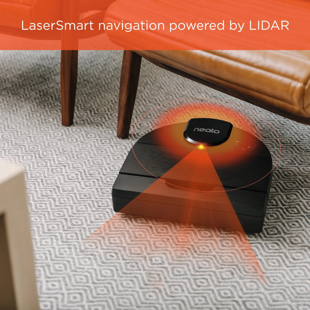 Open Box Neato D9 Intelligent Robot Vacuum Wi-Fi Connected with LIDAR Navigation in Black