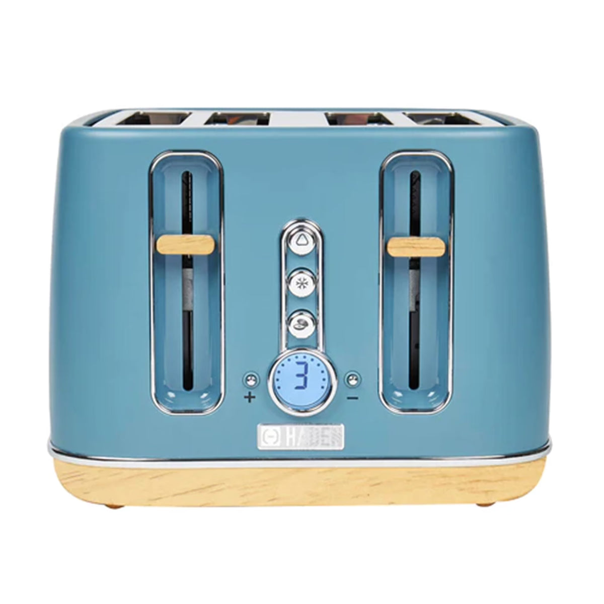 Haden Dorchester 4 Slice Wide Slot Toaster with Control Knob, Stone Blue