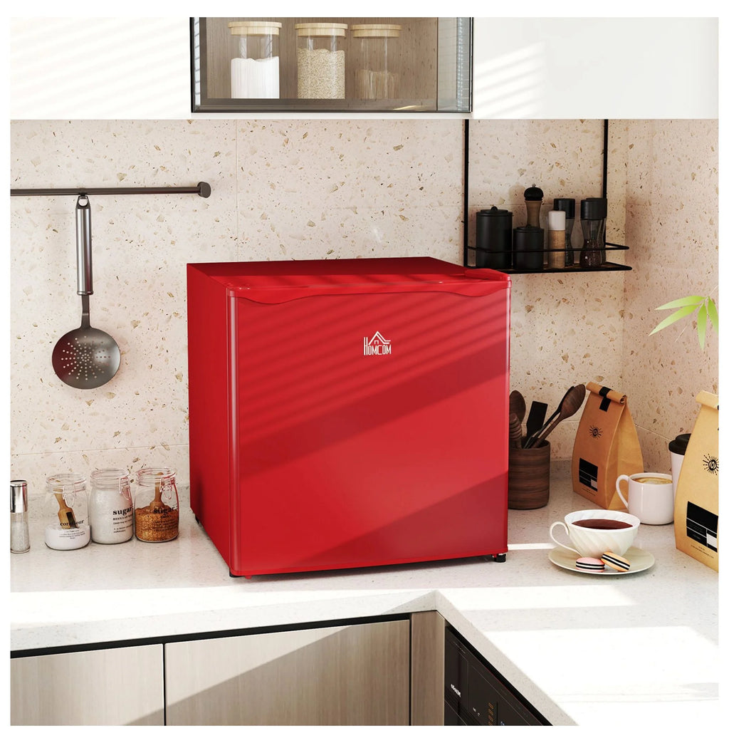 1.1 Cu.Ft Mini Freezer, Compact Upright Freezer - Red, Adjustable Temp, Removable Shelf - Ideal for Dorm, Office, RV & Apartments