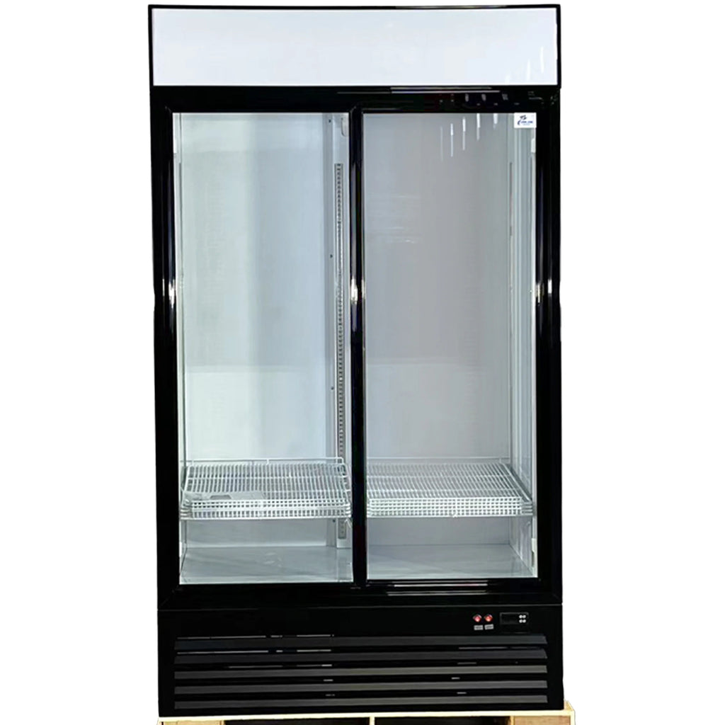 NSF 44 in. Refrigeration Double SLIDING Door Cooler 34.7 Cu.Ft. Sliding Door Refrigerator