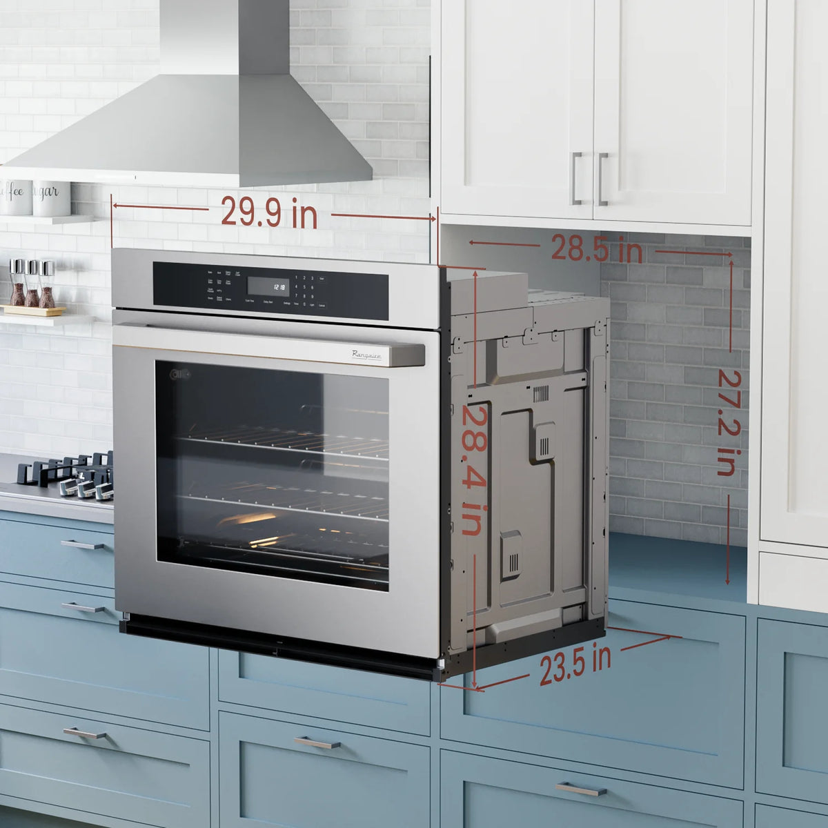 Rangaire RWOS301GS 30" Glass Touch Single Wall Oven - Stainless Steel, Electric Oven, True Convection, Self Cleaning, Easy Reach Racks