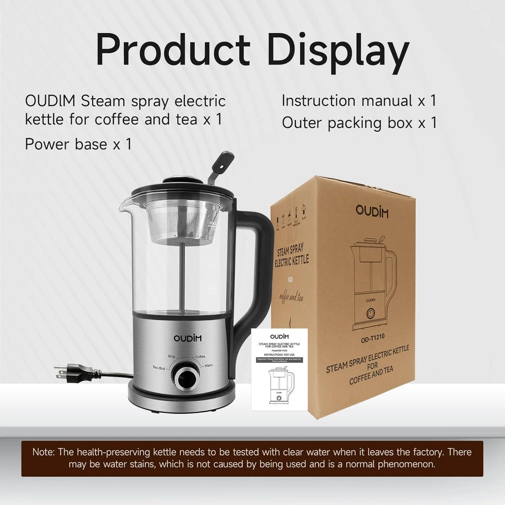 Drip Electric Coffee Maker, Electric Kettle, Watering Extracts, 600 , 1.2L, BPA-free, Tea Free Kettle Coffee Press, Glass and Stainless Steel, Coffee Maker, Tea Kettle