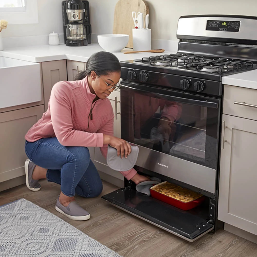 Brand New Amana? AGR6303MMS: 30-inch Gas Range in Stainless Steel.