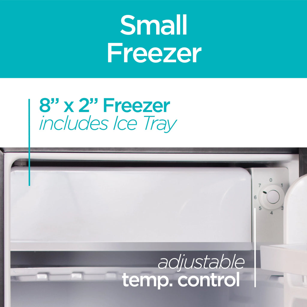BLACK+DECKER 2.5 Cubic Foot Energy Star Refrigerator with Freezer, Black