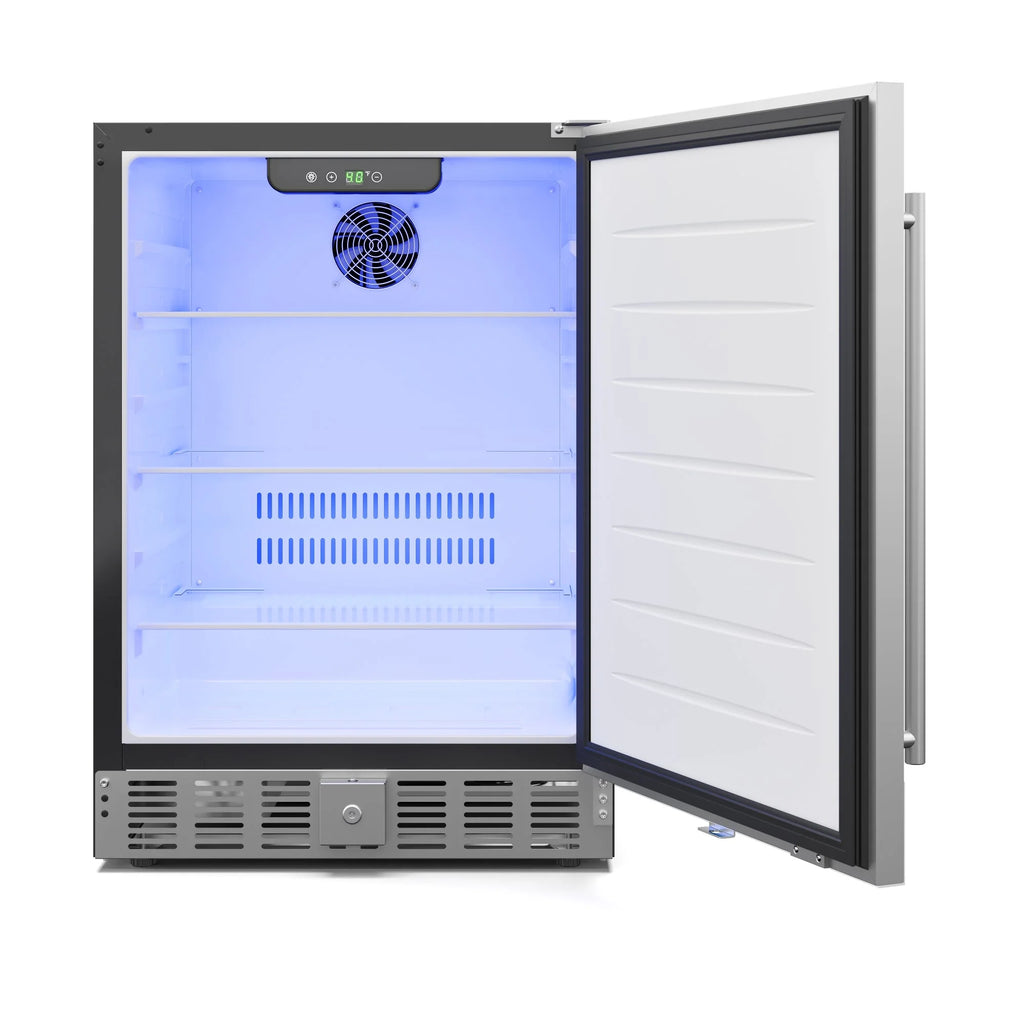 KoolMore 23.4 in. Stainless Steel, Solid-Door Built-In Refrigerator and Beverage Cooler, 5 Cu. ft.