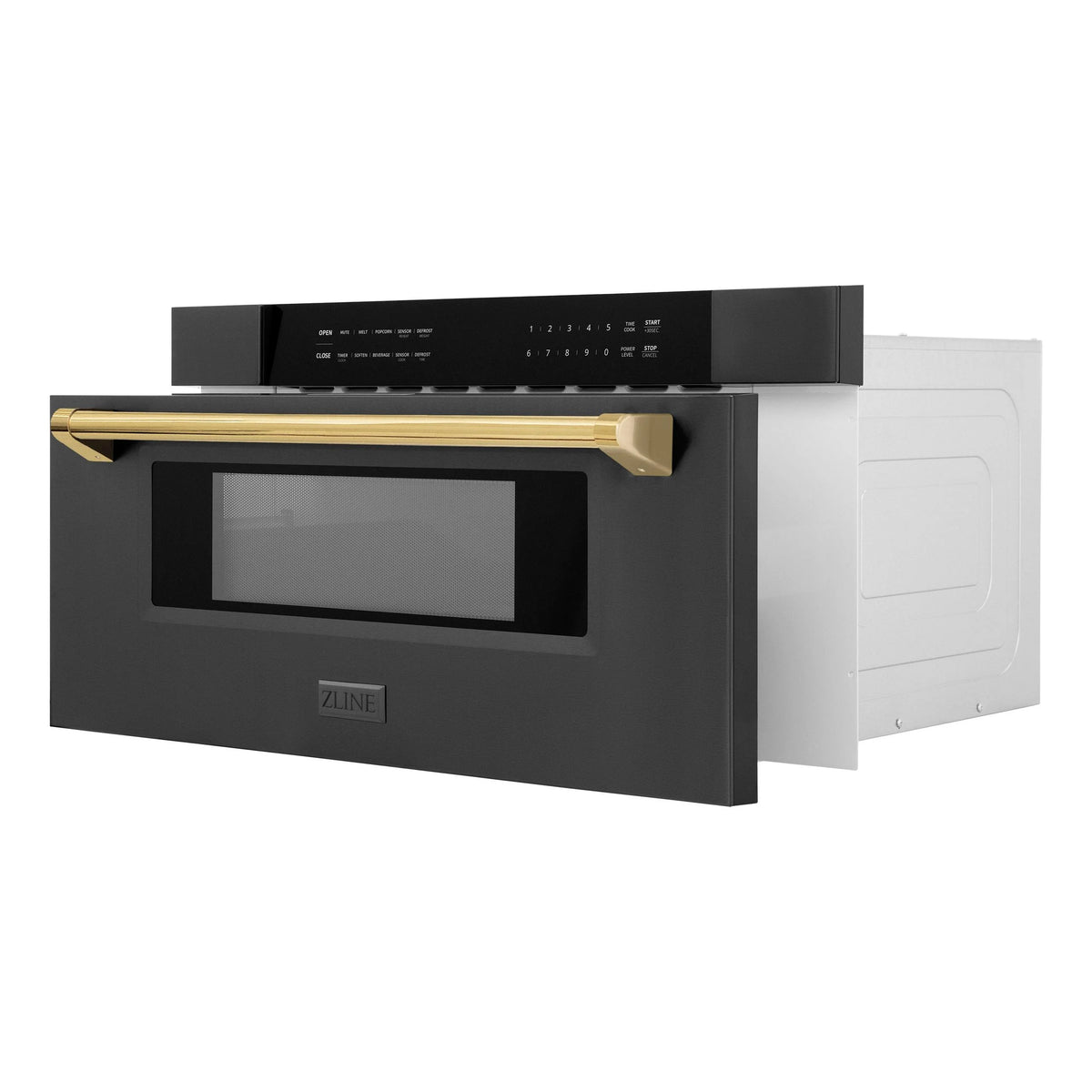ZLINE Autograph Edition 30" 1.2 cu. ft. Built-In Microwave Drawer in Stainless Steel with Gold Accents