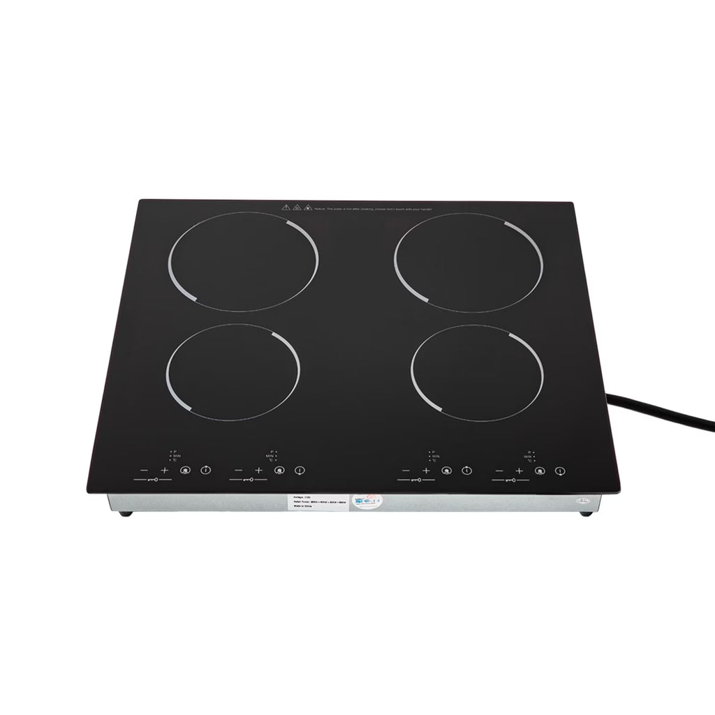 110V 3000W 4-Burner Electric Ceramic Cooktop,Touch Control,9 Gears,Safe & Efficient,for Home & Commercial Use