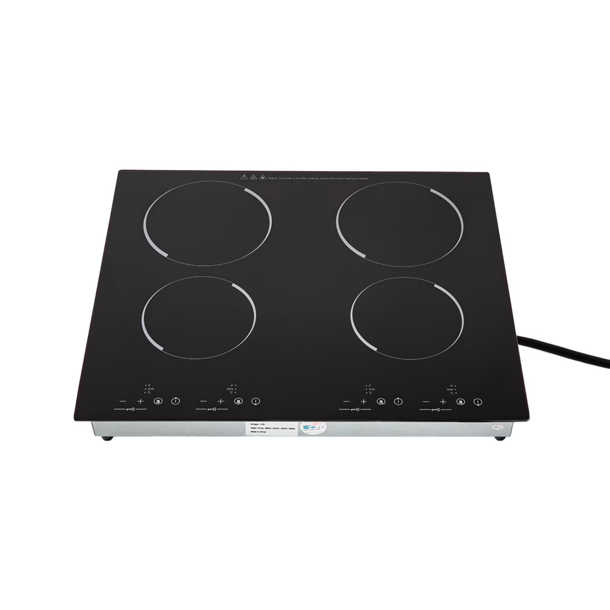 110V 3000W 4-Burner Electric Ceramic Cooktop,Touch Control,9 Gears,Safe & Efficient,for Home & Commercial Use
