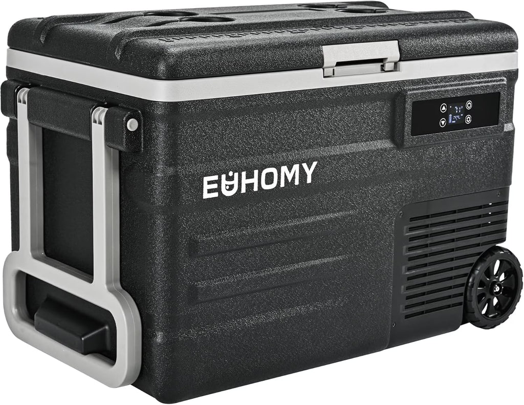 EUHOMY 12 Volt Refrigerator, 79 QT 12V Fridge, Electric Cooler 12/24V DC 110-240V AC, Car Refrigerator 0�H~68�H, 12 Volt Cooler for Camping, Trip, Truck, Boating, Outdoor.