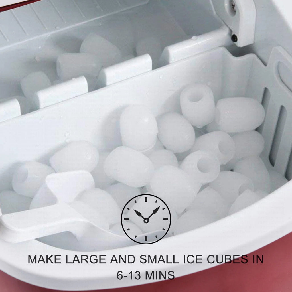 Costway Silver Portable Compact Electric Ice Maker Machine Mini Cube 26lb/Day