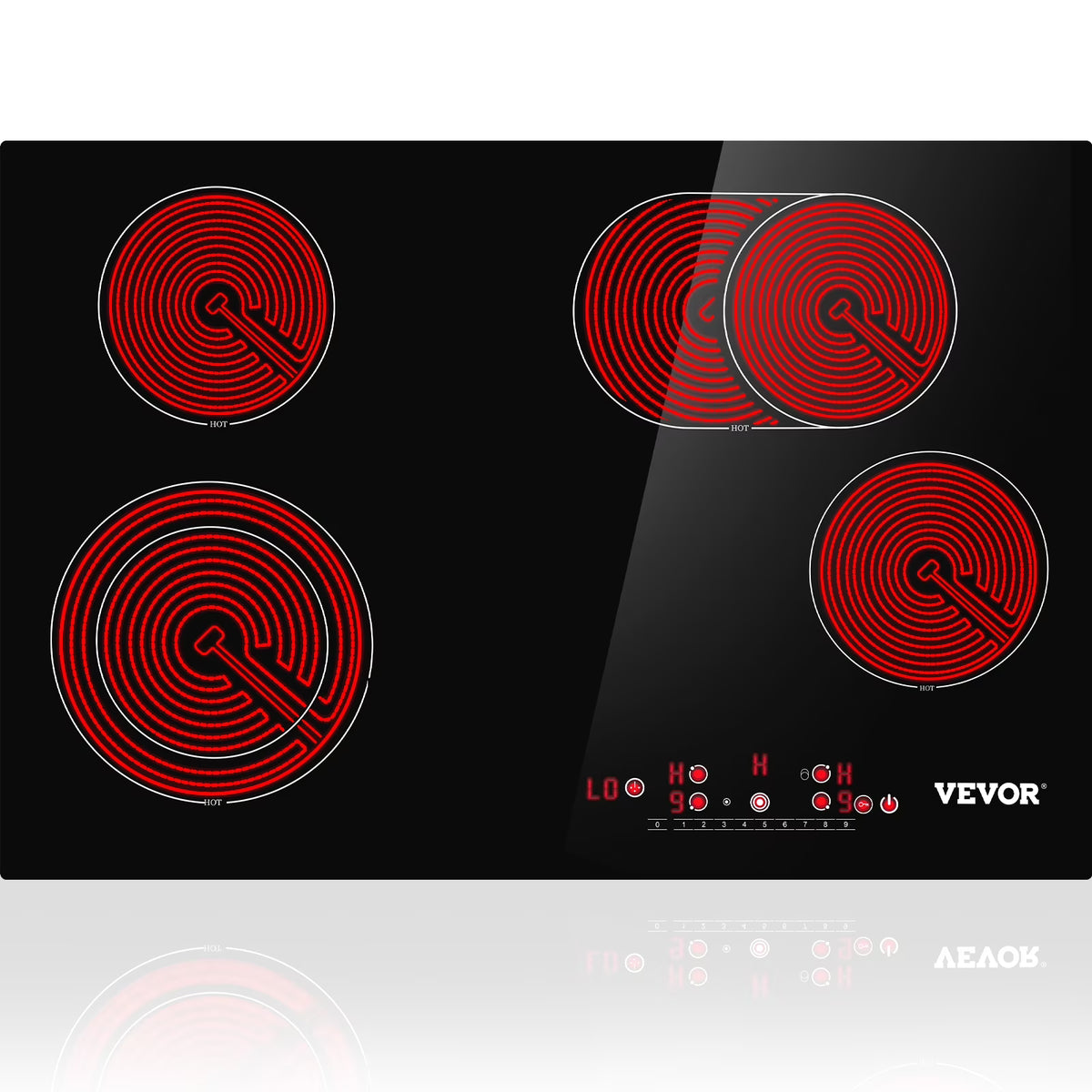 VEVOR 30'' Radiant Electric Cooktop in Black with 4 Burners
