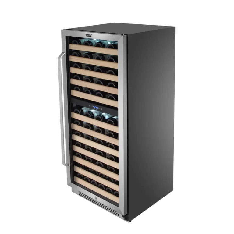 Whynter 24 inch Wine Cooler Refrigerator, 46 Bottle Wine Fridge, Freestanding & Built-in with Reversible Glass Door