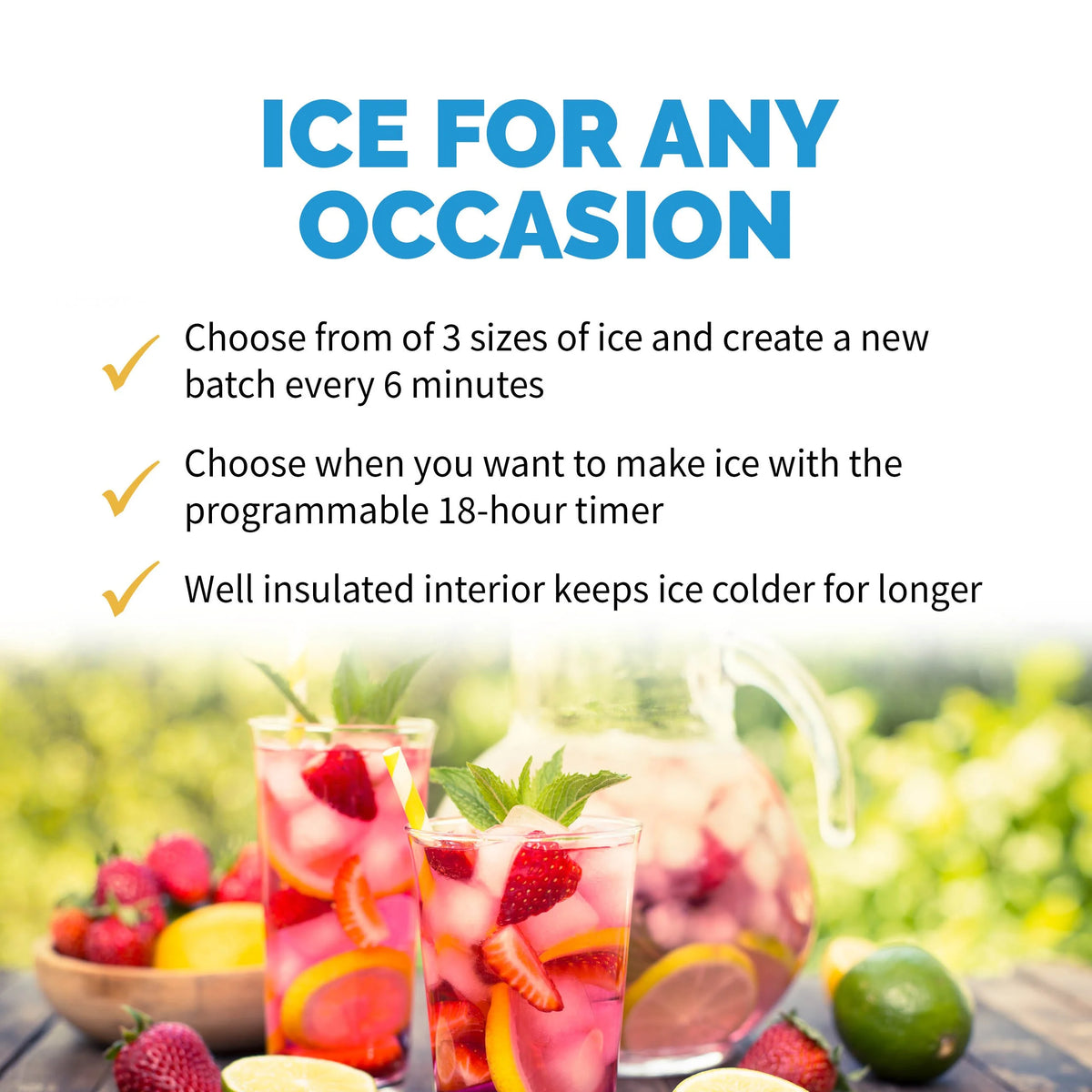 Newair, 50 lb. Portable Ice Maker, Countertop Design, 3 Bullet Ice Sizes
