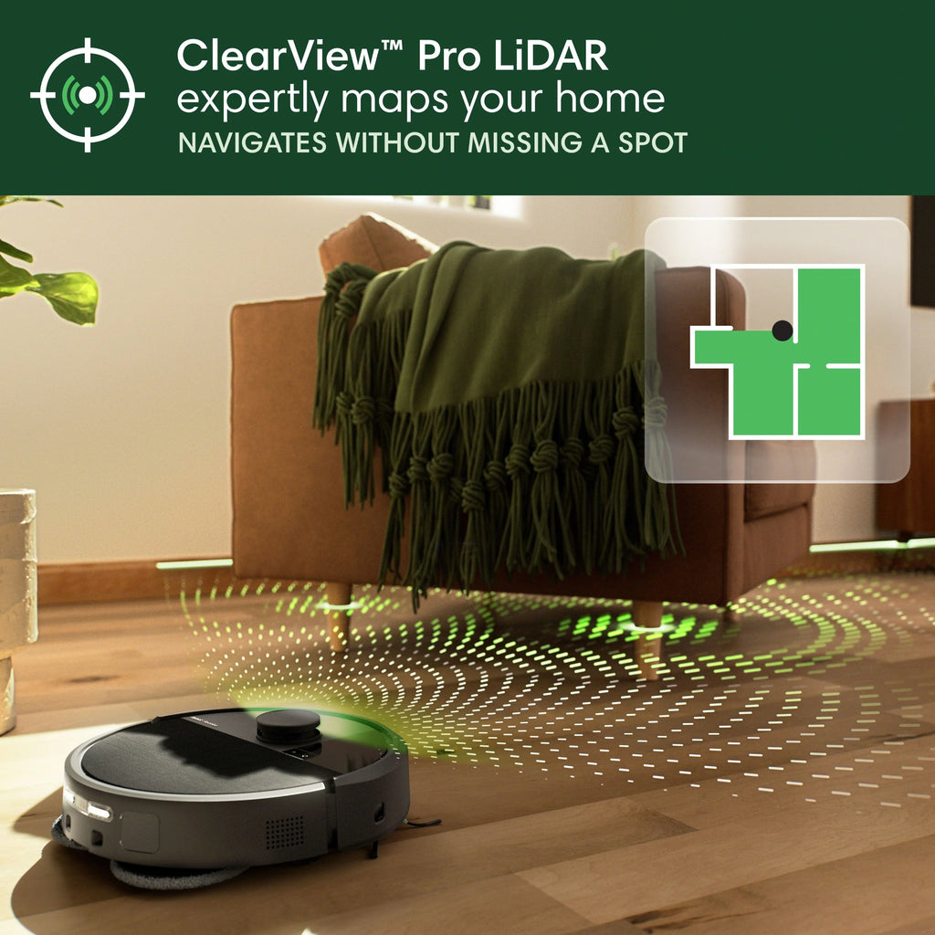 iRobot Roomba Plus 505 Combo Robot Vacuum & Mop AutoWash Dock, 2in1, Carpet & Hard Floors, Self Empties, Pads Extend, LiDAR, No Mopping Carpets, Heated Pad Drying, Model N185020