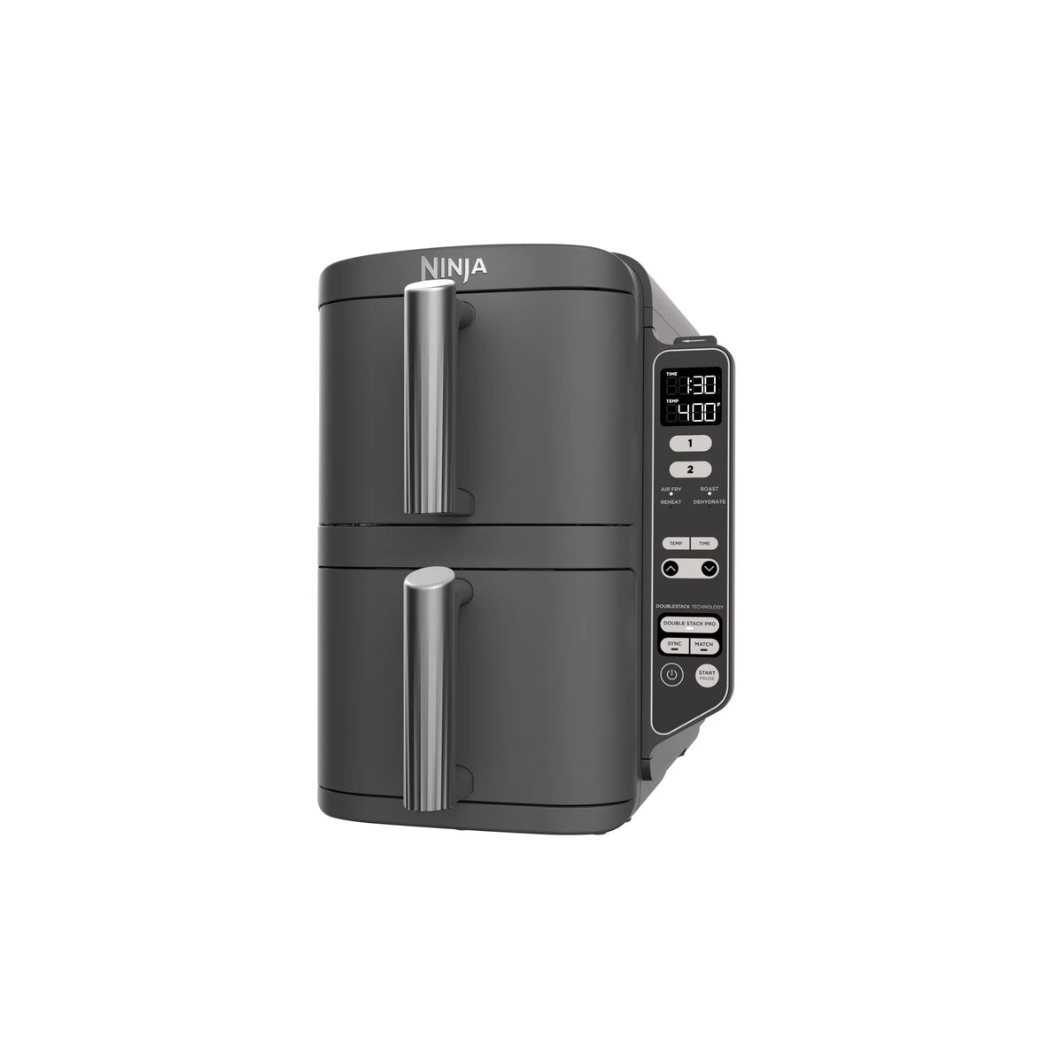 Ninja DoubleStack XL 2-Basket Air Fryer, DoubleStack Technology Cooks 4 Foods at Once, Space Saving Design, 10 QT, 4-in-1, Smart Finish & Match Cook, SL400