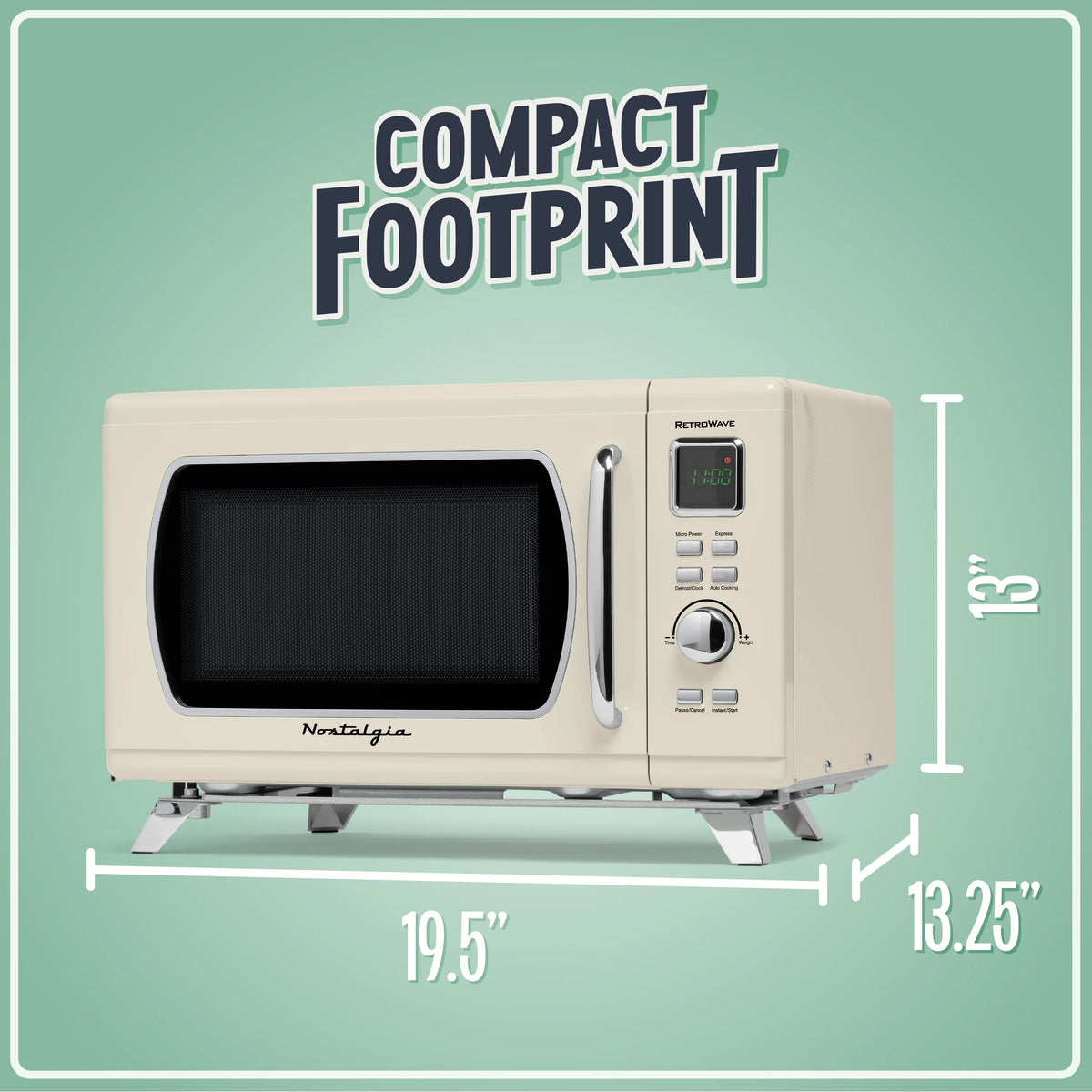 Nostalgia Mid-Century Retro 0.9 Cu. Ft. 900-Watt Microwave Oven, Black