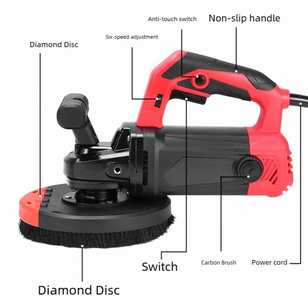 PWTOOL Concrete Floor Grinder | Multifunctional Concrete Sander Concrete Sanding Machine | Flexible Floor Sander Floor Grinder Polishing Machine for Floor Sanding Wall Sanding