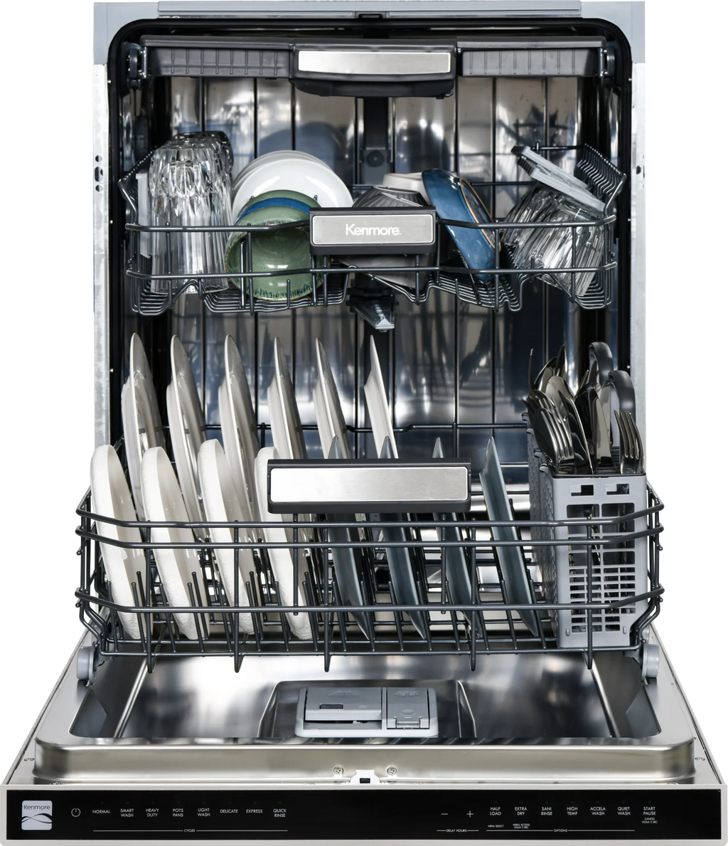 Kenmore 24�?Built-In-Dishwasher w/ 3rd Rack & Turbo Dry with Pocket Handle-SS
