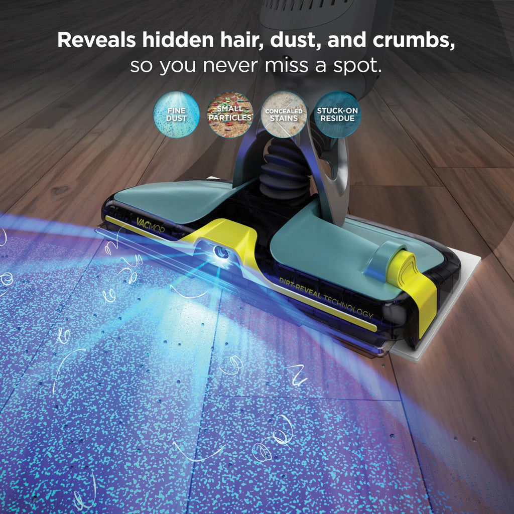 Shark VACMOP Reveal Cordless Hard Floor Cleaner, Vacuum and Spray Mop, 4 Disposable Pads, 12oz Pet Multi-surface Cleaning Solution, VM401