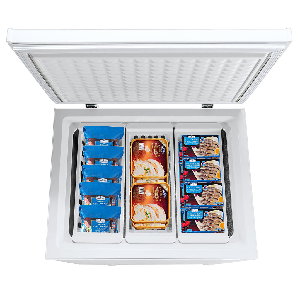 Costway 5.2 Cu.ft Chest Freezer Upright Single Door Refrigerator w/ 3  Baskets
