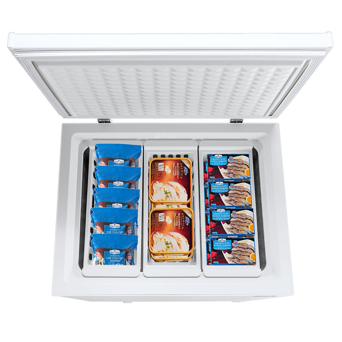 Costway 5.2 Cu.ft Chest Freezer Upright Single Door Refrigerator w/ 3  Baskets