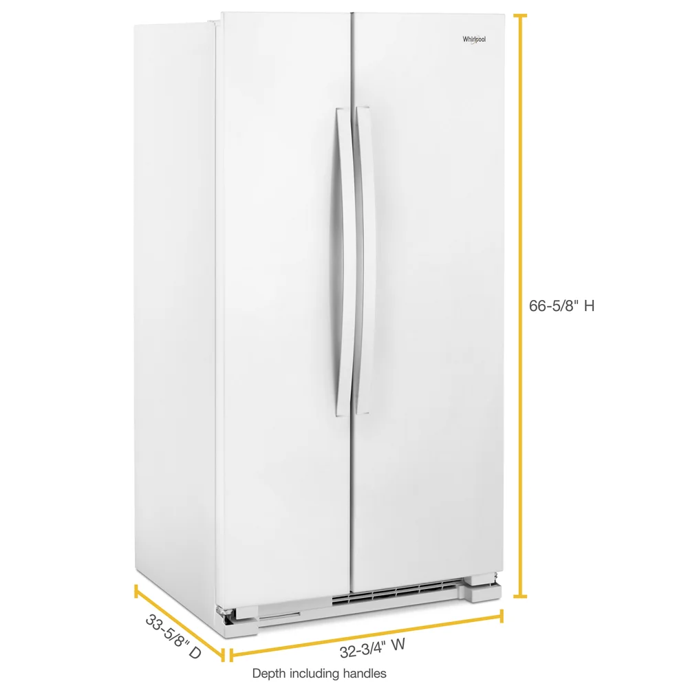WHIRLPOOL WRS312SNHW side by side freestanding refrigerator