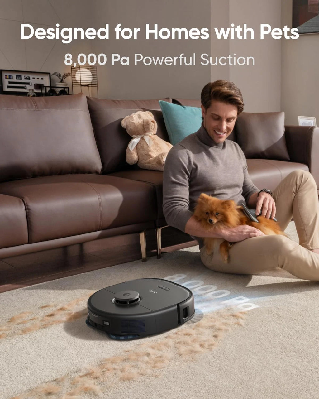 eufy X10 Pro Omni Robot Vacuum and Mop Combo, 8,000 Pa Suction, + Official Floor Cleaning Solutions (2 Bottles)