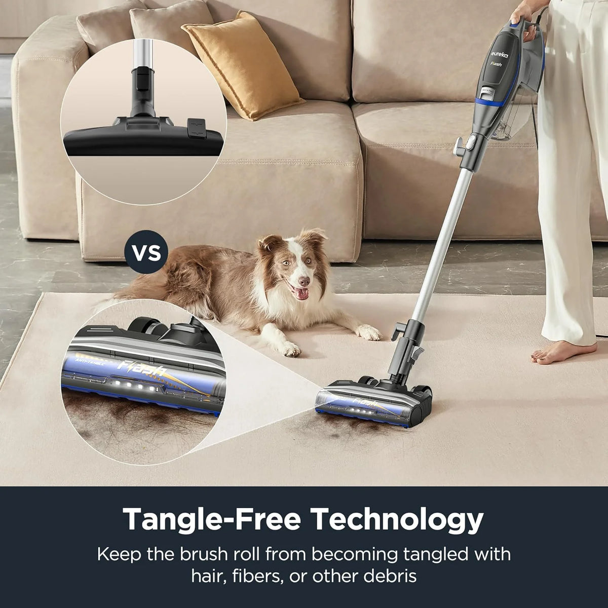 Eureka Corded Stick Vacuum with Attachments for Pet Hair, Carpet, Hardwood Floors, NES520BL, New
