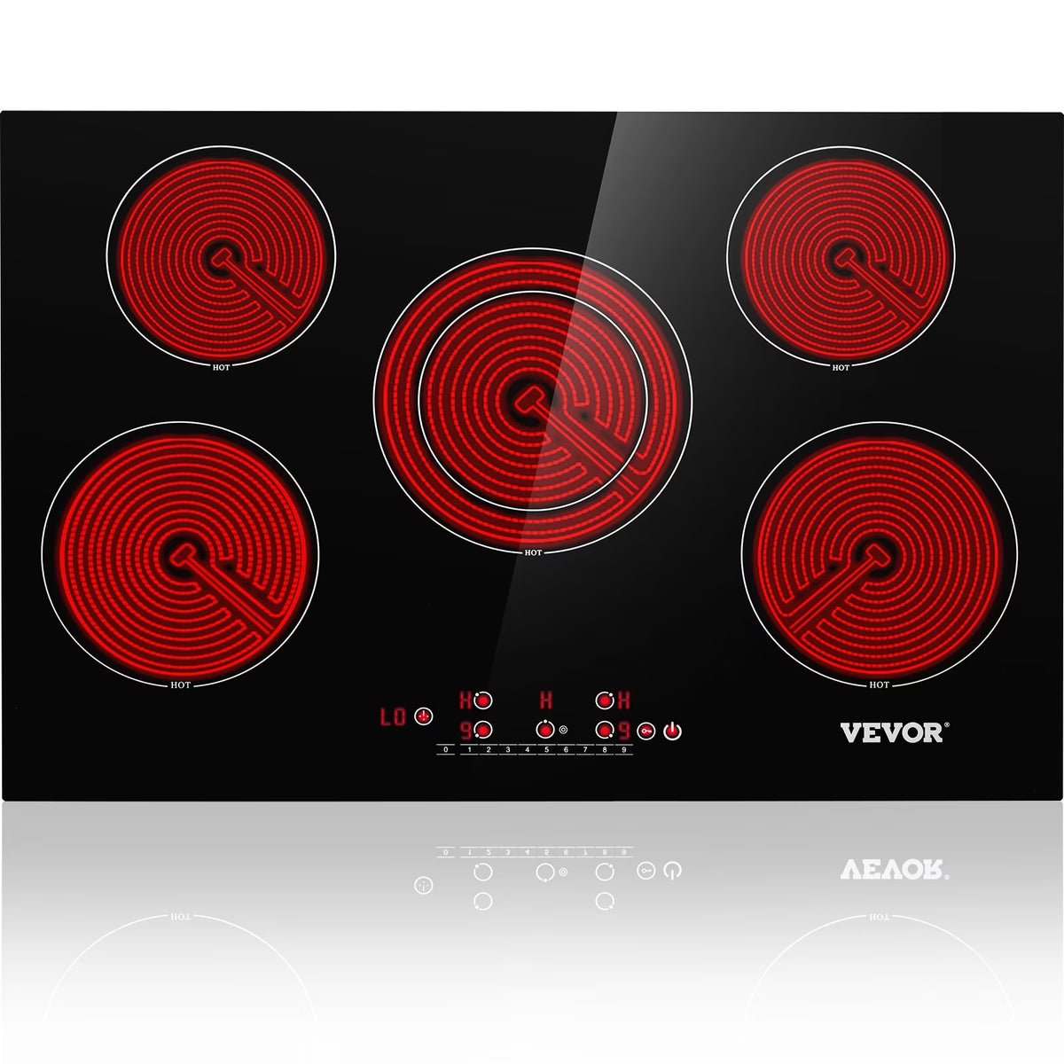 VEVOR 30'' Radiant Electric Cooktop in Black with 4 Burners