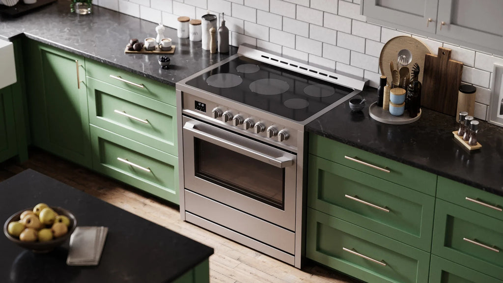 Rangaire RRE361TS 36" Electric Range Oven with Timer - Stainless Steel, Infrared Stove Burners, True Convection, Easy Reach Racks