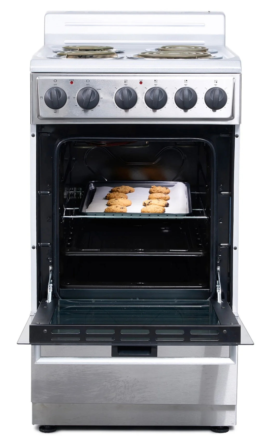 Premium Levella 20" Freestanding Electric Range with 4 Burners and 2.1 Cu. Ft. Oven Capacity