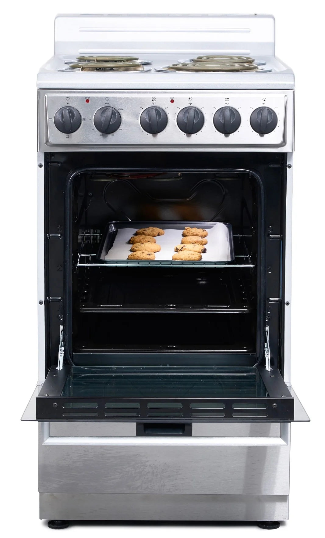Premium Levella 20" Freestanding Electric Range with 4 Burners and 2.1 Cu. Ft. Oven Capacity
