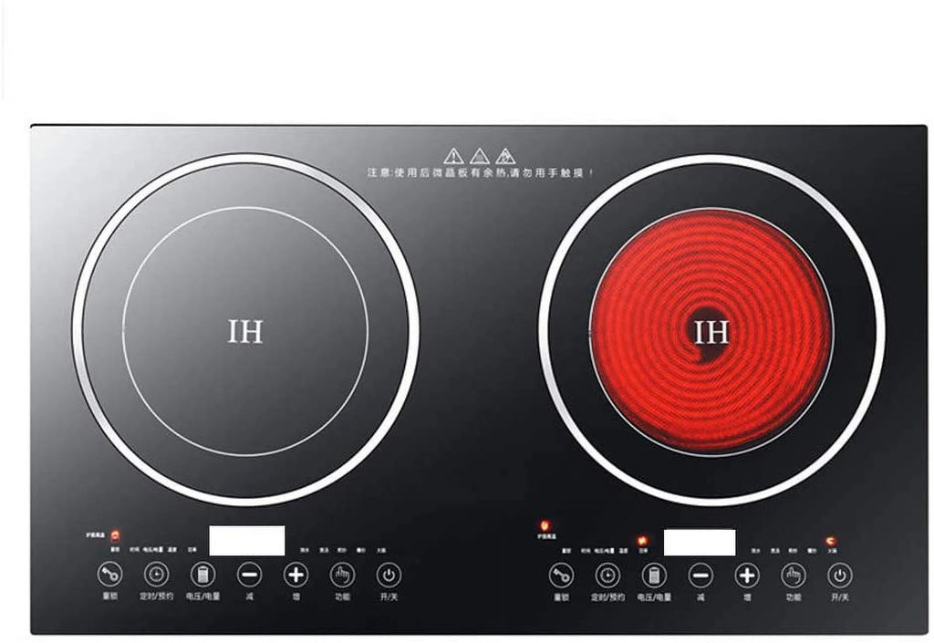 FETCOI, Portable Double Induction Cooktop Portable Electric  Cooker Cooktop Countertop Digital Electric Countertop