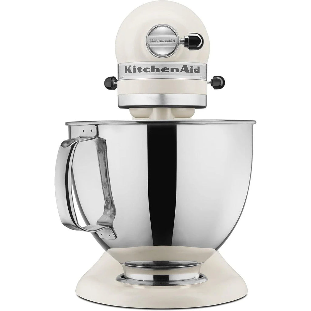 KitchenAid Artisan Series 5 qt Stand Mixer, Porcelain White with Flat Beater, Dough Hook, Whip
