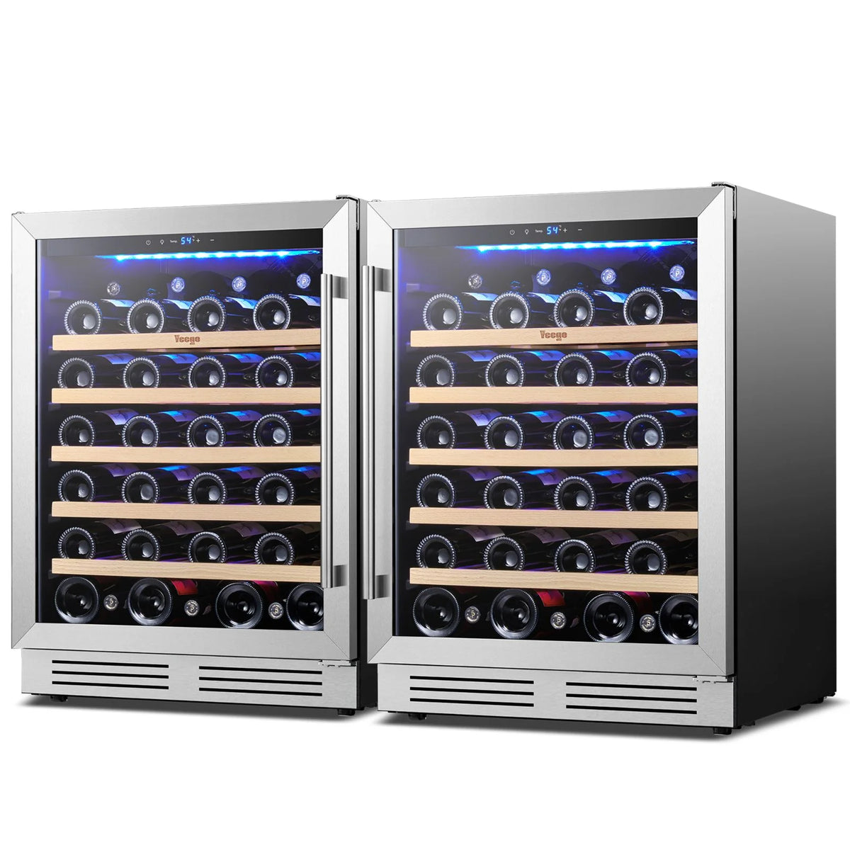 Yeego 30" Wine and Beverage Refrigerator,Two 15" Wine and Beverage Cooler Under Counter or Freestanding, Hold 33 Bottles and 80 Cans(Two Pack)