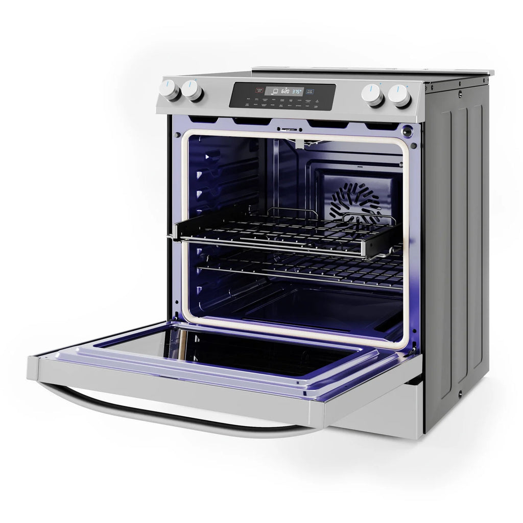 Midea 30-In Slide-In Electric Range with Wi-Fi Connectivity and Fan Convection, Stainless Steel,  MES30S2AST