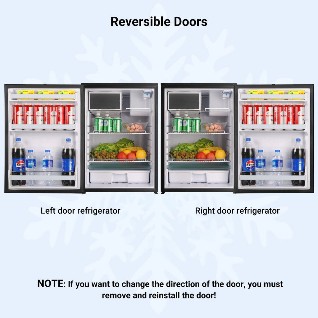 Smad 4.5 Cu ft/130L DC 12/24V RV Refrigerator with Freezer Compact Portable Fridge