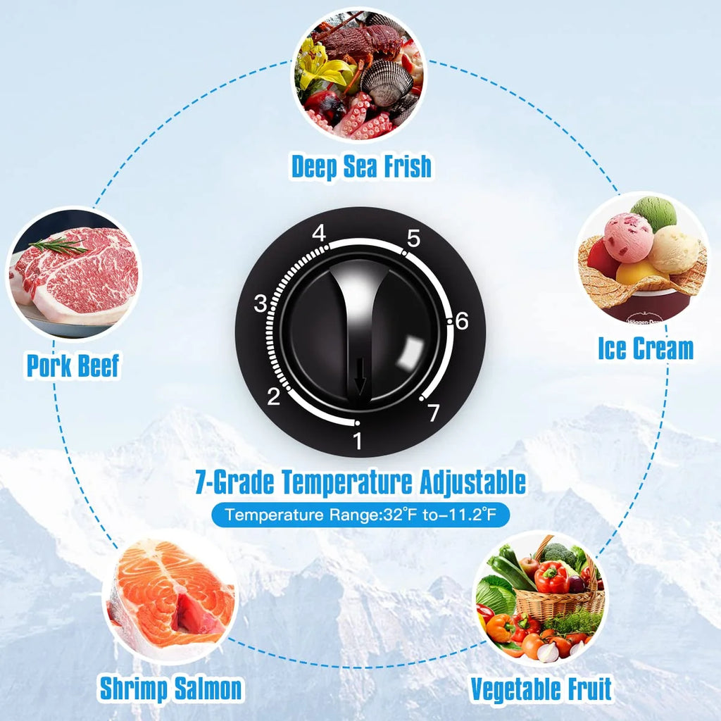 WANAI 5.0 Cu.ft,Chest Freezer,Deep Freezer,Removable Storage Basket Freezer,Black