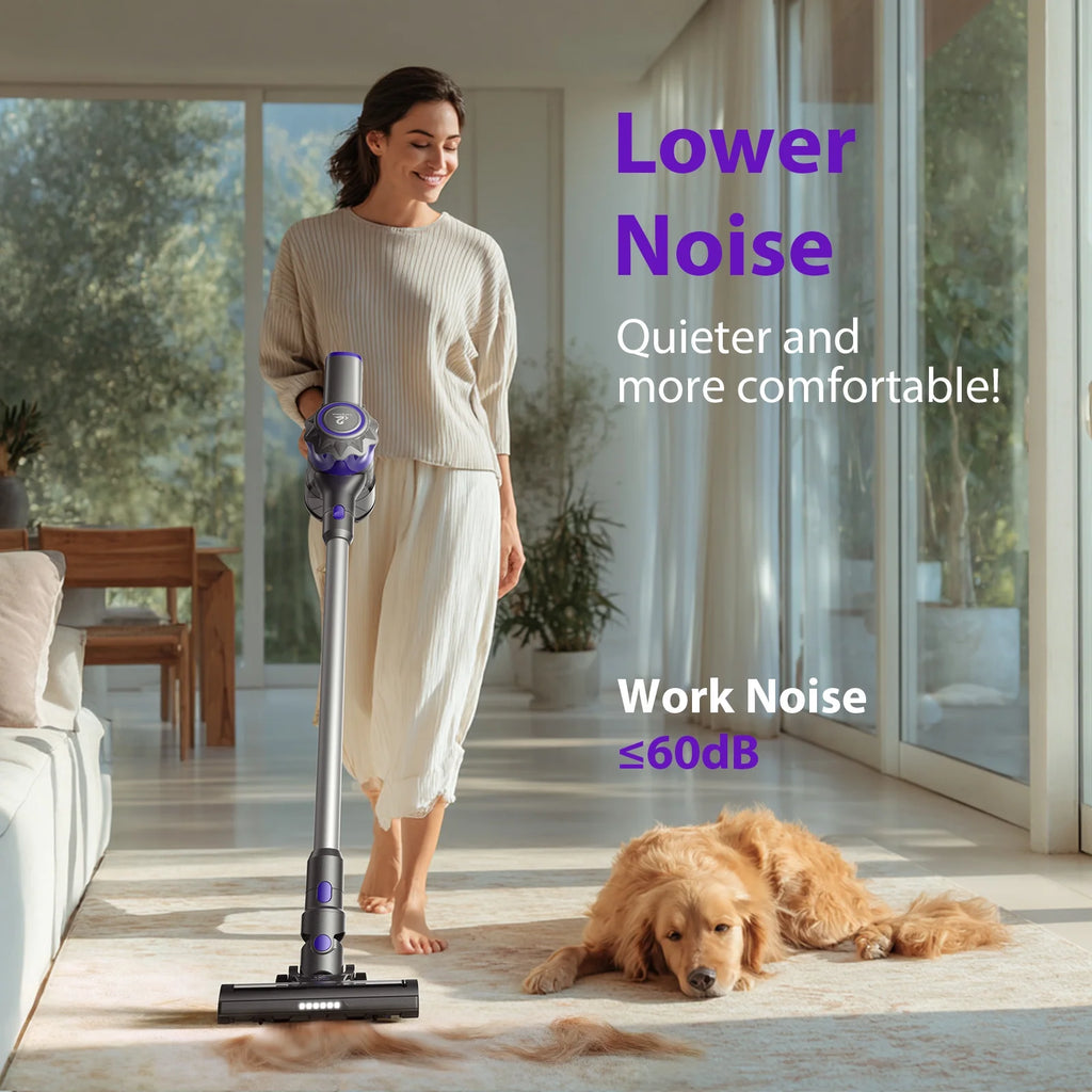 Lazyswan Cordless Vacuum 23000Pa 40min Runtime Lightweight Stick Vacuum for Carpet, Hardwood, Pet Hair - HEPA, Wall Mount Included