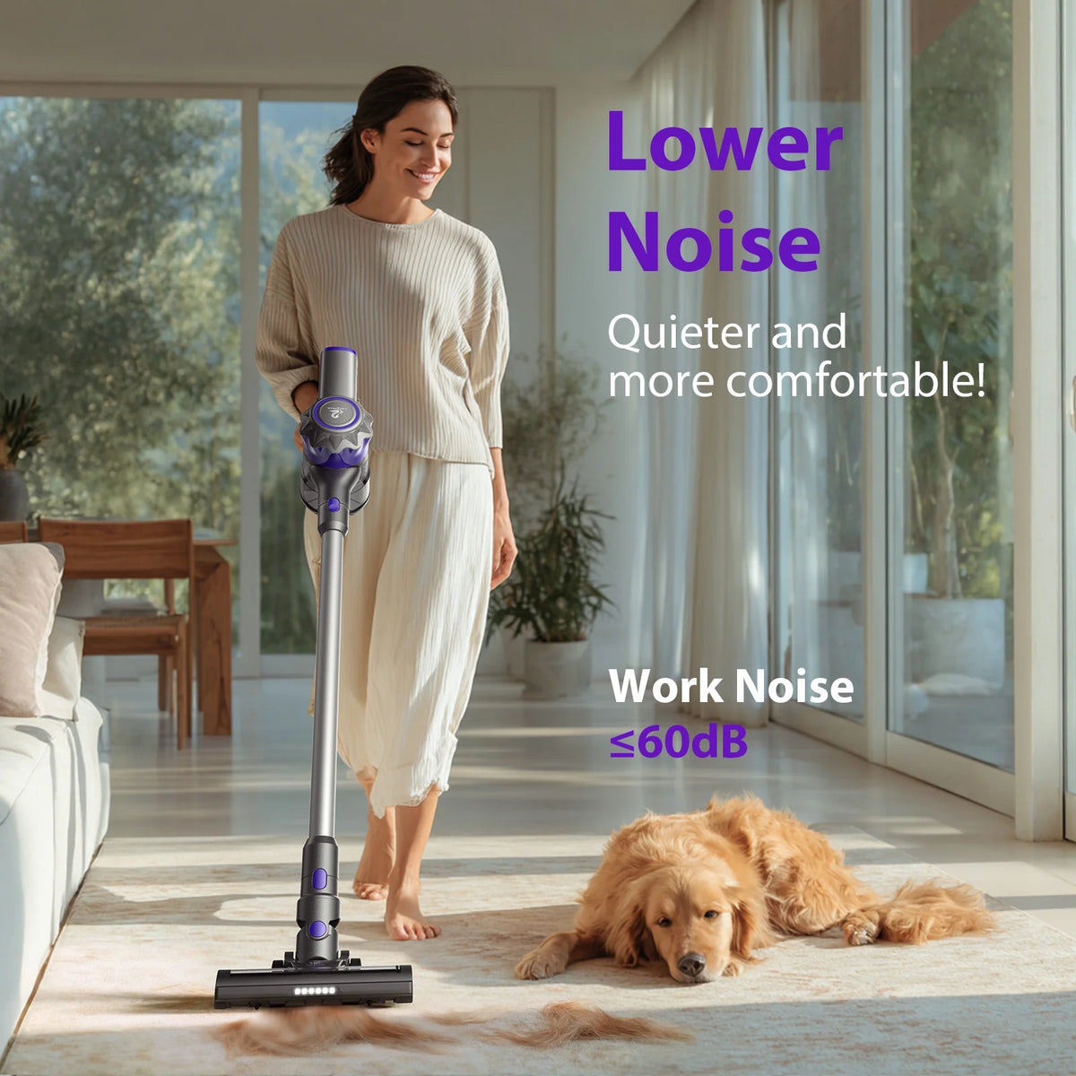 Lazyswan Cordless Vacuum 23000Pa 40min Runtime Lightweight Stick Vacuum for Carpet, Hardwood, Pet Hair - HEPA, Wall Mount Included