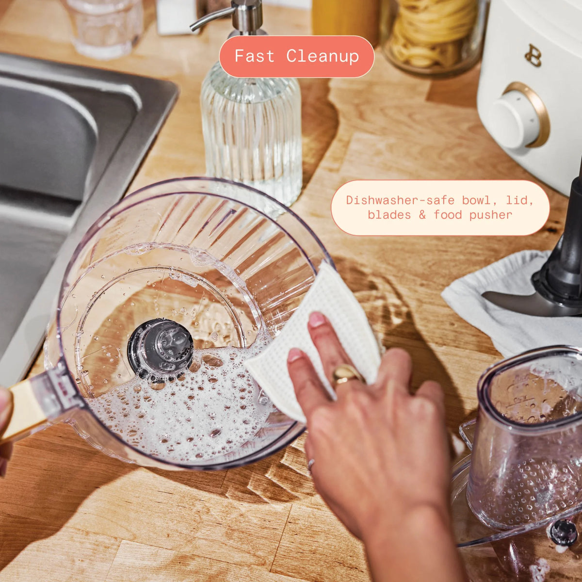 Beautiful 10-Cup Food Processor with Accessories, White Icing by Drew Barrymore